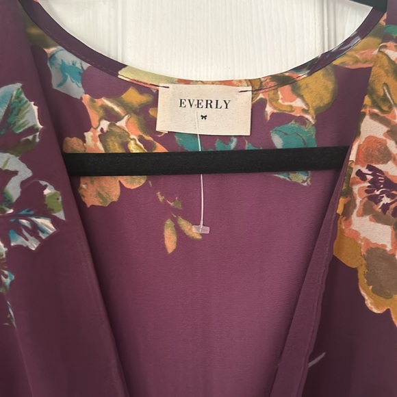 Purple Modest Wrap Dress - Picture 2 of 3